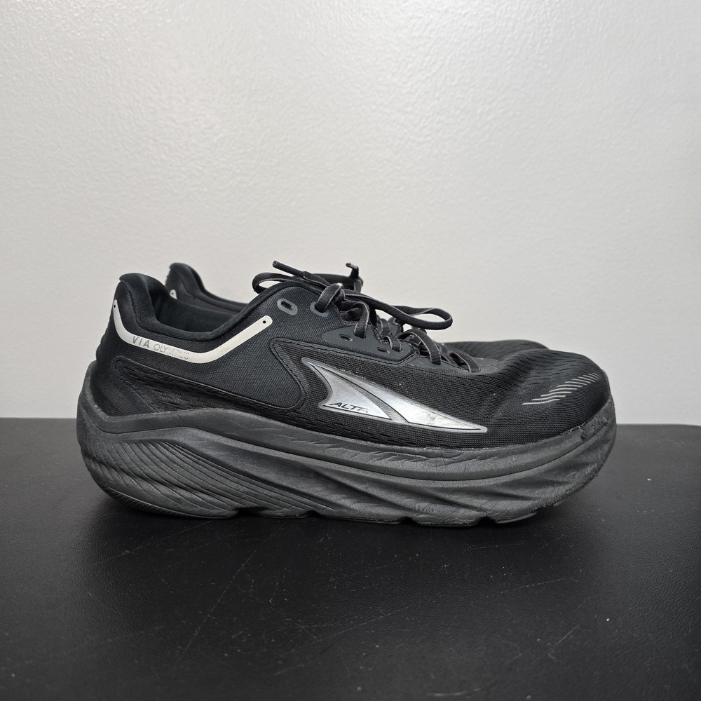 Altra Shoes Mens 10.5 Black Via Olympus Barefoot Minimalist Running Sneakers